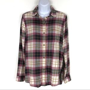 American Eagle Lavender Plaid Flannel Shirt